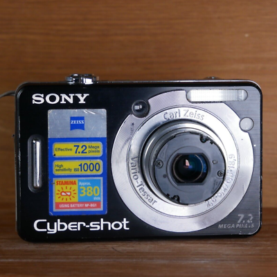 #ad Sony Cyber shot DSC W55 7.2MP Digital Camera Black *Fair Tested* $49.95
