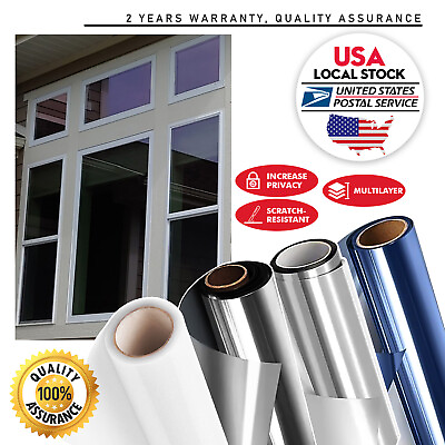 #ad Window Tint One Way Mirror Chrome Style ONLY UV Heat Reflective Home Office $13.99