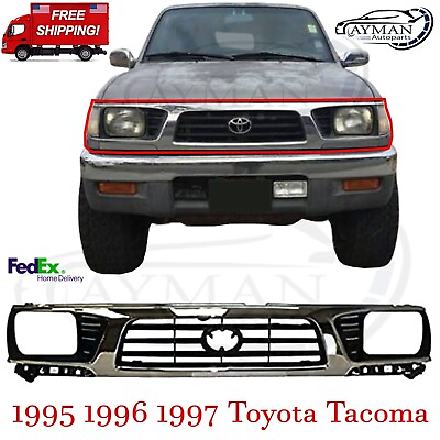 #ad New Upper Chrome amp; Black Grille Assembly For 95 97 Toyota Tacoma 4WD TO1200197 $134.91