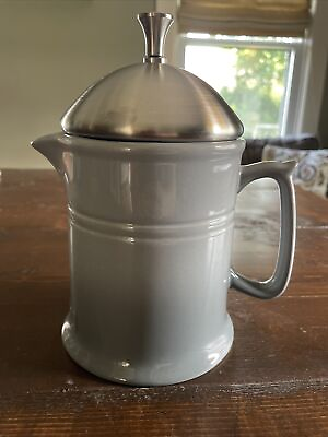 #ad Chantal 16 Ounce Gray Ombre Ceramic Coffee French Press with Stainless Plunger $28.99
