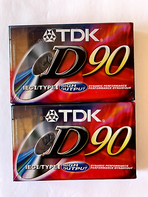 #ad TDK D90 Type I Blank Audio Cassette Tapes Lot of 2 Brand New Sealed $12.99