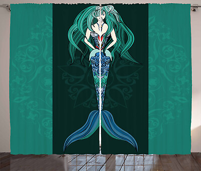 #ad Sea Life Curtains 2 Panel Set Decoration 5 Sizes Window Drapes $79.99