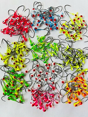 #ad 1 32 1 16 1 8oz Crappie Jig Heads Fishing Sickle Hooks Crappie Panfish Trout🌟 $14.99