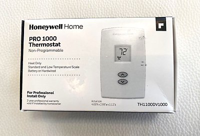 #ad Honeywell TH1100DV1000 Pro 1000 Digital 2 Wire Heat Only White Retail Packaging $29.44