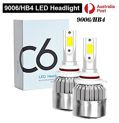 #ad X2 HB4 9006 C6 LED Headlight High Low Beam Globe Bulbs COB 6000K 72W 12V 7200LM AU $23.99