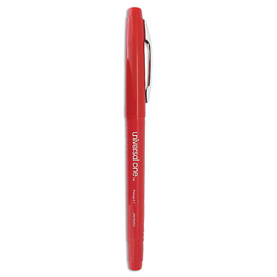 #ad Universal Roller Ball Porous Tip Stick Pen Red Ink Medium Dozen 50503 $10.97