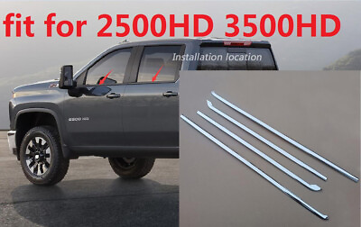 #ad Window Sill Trim For Chevrolet Silverado 2020 2022 Crew Cab Door Stainless Steel $66.00