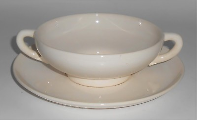 #ad Franciscan Pottery El Patio Gloss White Cream Soup Bowl amp; Saucer $40.48