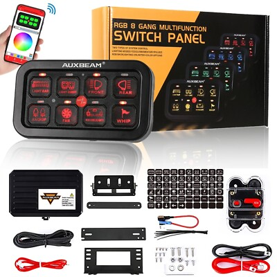 #ad AUXBEAM RGB 8 Gang Switch Panel AR 800 Light Auxiliary Toggle Momentary Pulsed $237.99