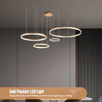 #ad Pendant Light Circular Hanging Ceiling Lamp Modern Fashion Dimmable Light 110W $148.63