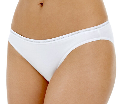 #ad CALVIN KLEIN CK One Cotton White Grey Bikini Panty NEW Womens Sz S M 6 L 7 XL 8 $10.42