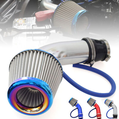 #ad #ad 3quot; Aluminum Alloy Car Pipe Turbo Induction Pipe Cold Air Intake Filter Auto Kit $55.99
