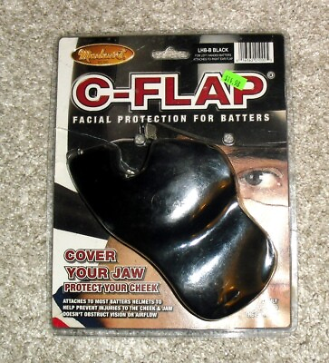 #ad C Flap Black Facial Protection for Batters Baseball New No hardware included $7.99