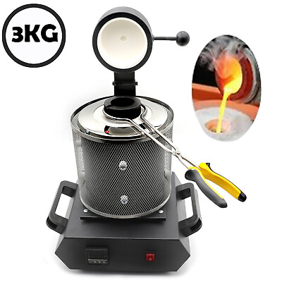 #ad 3KG Automatic Melting Furnace Kiln Digital Control 110V Gold Graphite Crucible $175.99