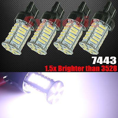#ad 4x 7443 High Power New 7014 LED Chip 8000K Cool White Rear Turn Signal Lights $19.49