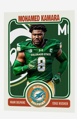 #ad Mohamad Kamara Miami Dolphins ACEO Custom Football Card 2024 NFL Draft $9.49