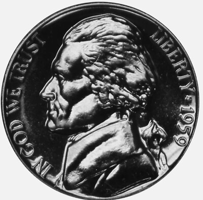 #ad 1959 Jefferson Nickel Gem Proof Coin Full Steps $2.29