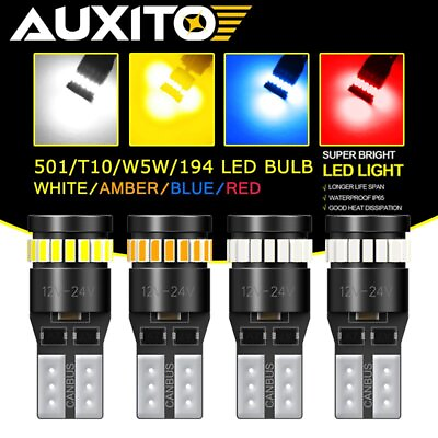 #ad 501 T10 W5W AUXITO LED CANBUS ERROR FREE SIDELIGHT NUMBER PLATE LIGHT BULB x2 10 $8.54