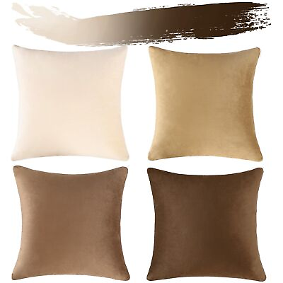 #ad Set of 4 Super Soft Velvet Decorative Throw Pillow Covers Set Luxury Cushion ... $32.06