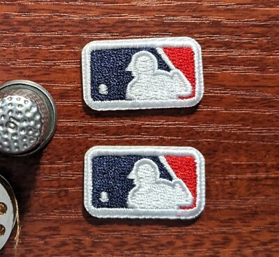 #ad MLB Baseball Logo Patch 2 Small Pieces Embroidered Iron Patch 0.5x1quot; Inches $4.00
