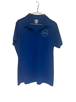 #ad Ogio ASEA Polo Shirt Womens Large Blue Shirt Sleeve Casual $22.00