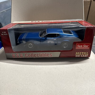 #ad 1971 Mustang Sports Roof in Blue by Sunstar USA Collectibles 1:18 Scale $109.99