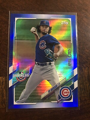 #ad 2020 topps series 1 YU DARVISH blue foil opening day $2.00