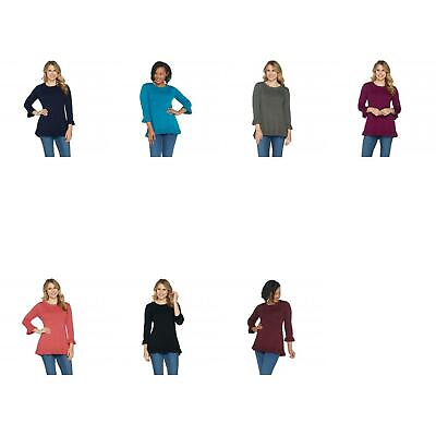 #ad New Isaac Mizrahi Live Womens 3 4 Sleeve Peplum Sweater. A294255 $14.25