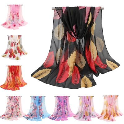 #ad 150*50cm Scarf Floral Print Turban Shawls Women Islamic Scarves Wrap Headscarf C $6.59