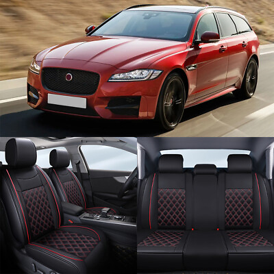 #ad For Jaguar XE XF F Pace Full Car Front Rear 5 Seat Leather Luxury Cushion Cover $99.02