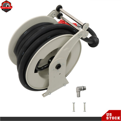 #ad 1quot; × 50FT Fuel Hose Reel with Fueling Nozzle Retractable Diesel Hose Reel New $236.88