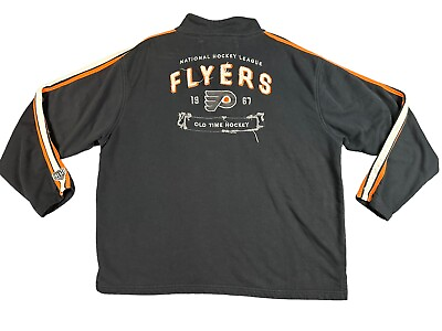 #ad Vintage “Old Time Hockey “Philadelphia Flyers 1 4 Zip Sweatshirt Adult XL 1967 $45.99