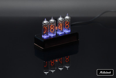 #ad IN 14 NIXIE TUBE CLOCK ASSEMBLED WOOD ENCLOSURE AND ADAPTER 4 tubes by MILLCLOCK $169.24