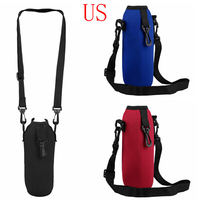 #ad Water Bottle Carrier Insulated Cover Bag Shoulder Waist Holder Strap Pouch Bags $6.43