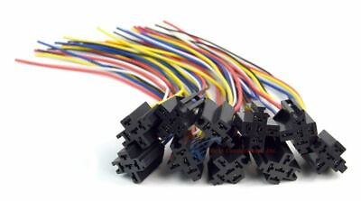 #ad 10 Pack 12quot; 5 Wire 5 Pin Relay Harness Socket w Leads ERS 124 Install Bay $18.95