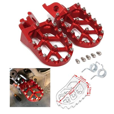 #ad CR250 Foot Pegs CNC For CR125 CR250 2002 2007 CRF250R 2004 2023 Dirt Bike Red $30.99