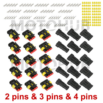 #ad 15 Kits 234 Pins Way Car Auto Sealed Waterproof Electrical Wire Connector Plug $8.79