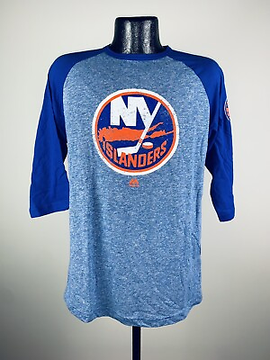 #ad Men’s Vintage Hockey NHL New York Islanders Blue Ready To Go Polyester Shirt XL $20.00