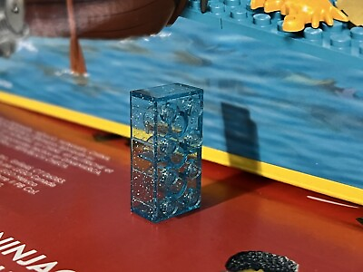 #ad LEGO 2x4 Brick Building Transparent Light Blue Glitter Unreleased Q Part Rare $19.99