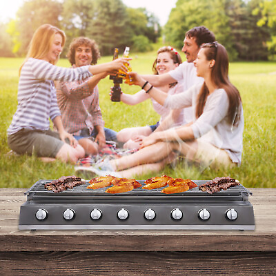 #ad 8 BURNER GAS GRILL BBQ COURTYARD PATIO STAINLESS STEEL BARBECUE OUTDOOR COOKING $241.30