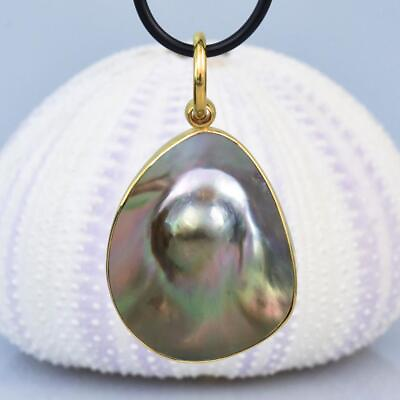 #ad Mabe Blister Pearl Pendant with 18K Gold Vermeil over Sterling Silver 8.11 g $72.00