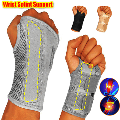 #ad #ad Left Right Wrist Support Brace Splint Carpal Tunnel Hand Sprain Arthritis Sports $9.29