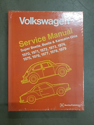 #ad Volkswagen Official Bently Service Manual Super Beetle Beetle Karmann Ghia 70’s $45.00