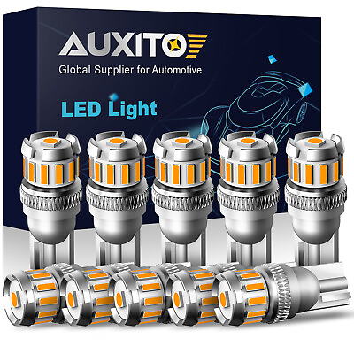 #ad 10x Amber Yellow T10 W5W 194 168 LED Bulb Side Marker Light Stepwell Lamp CANBUS $20.99