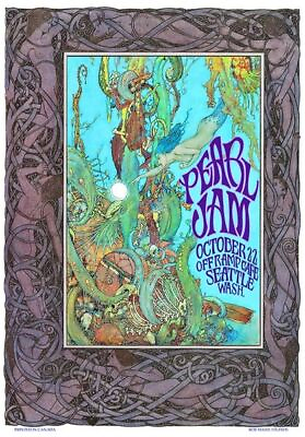 #ad Pearl Jam SEATTLE 2009 Reprint Designed By Bob Masse 24 x 15 $29.99
