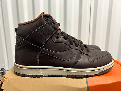 #ad Size 11 2006 Nike Dunk SB High Premium Brown Leather 312786 222 Original Box $159.99