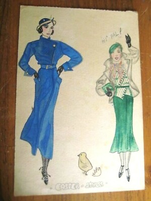 #ad INTERESTING 18 VINTAGE FASHION DRAWINGS DATED 1932 POSSIBLY ROBERT SIMPSON CO. $325.00