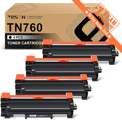 #ad 4x TN760 for Brother Black Toner Cartridge TN730 MFC L2710DW With Ink Level Chip $40.49