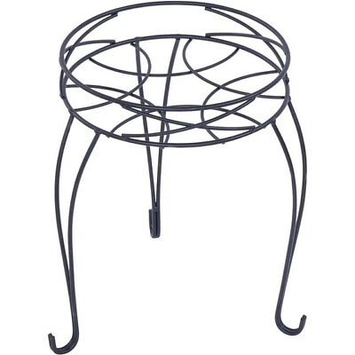 #ad 13in Height Mainstays Indoor Outdoor Round Matte Black Metal Plant Stand $9.08