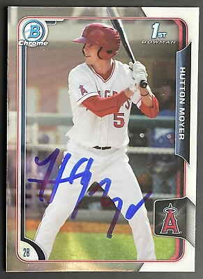 #ad 2015 Bowman Chrome Signed #92 Hutton Moyer Angels Autographed Card $1.35